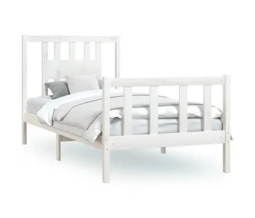 Lovos Rėmas Su Galvūgaliu, Baltas, 90X200cm Pušies Masyvas