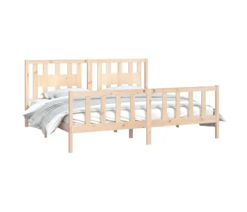 Gultas Rāmis Ar Galvgali, Priedes Masīvkoks, 200X200 Cm Vidaxl