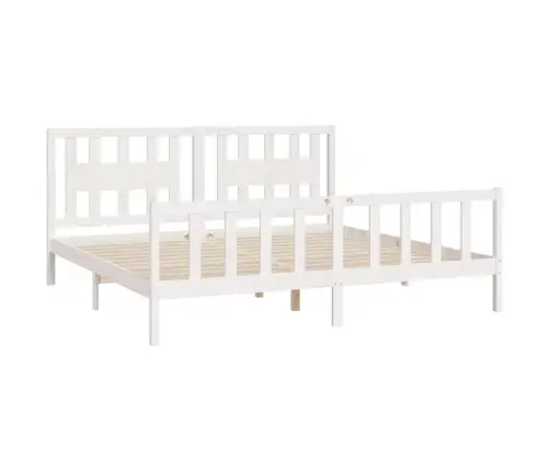 Lovos Rėmas Su Galvūgaliu, Baltas, 200X200cm Pušies Masyvas