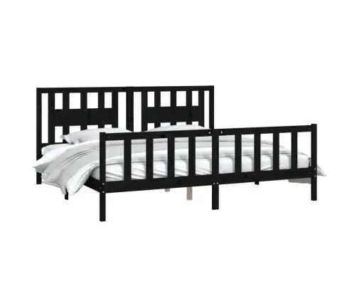 Voodiraam Peatsiga, Must, Männipuit, 200 X 200 Cm