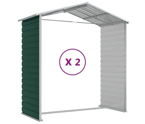 Sodo Sandėliukas, Žalias, 191X215X198 cm Cinkuotas Plienas