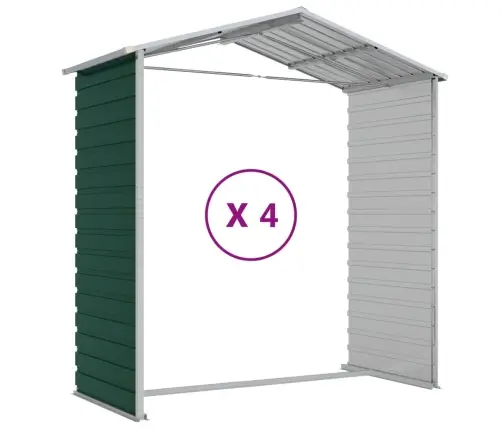 Sodo Pašiūrė, Žalia, 191X385X198cm Galvanizuotas Plienas