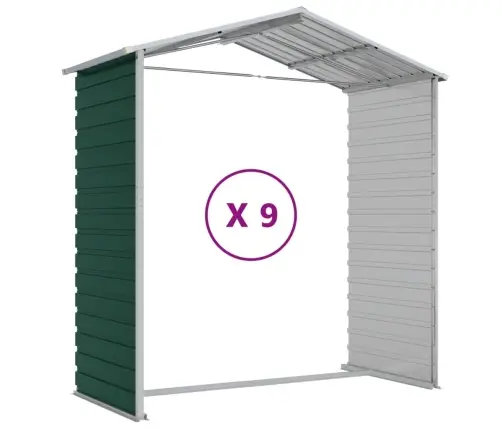 Aiakuur, Roheline, 191 X 810 X 198 cm Tsingitud Teras