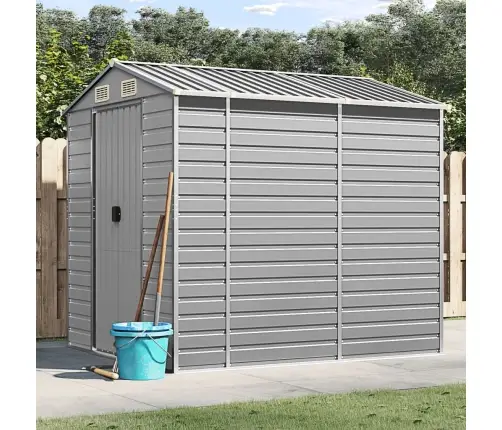 Sodo Sandėliukas, Šviesiai Pilkas, 191X215X198 cm Cinkuotas Plienas