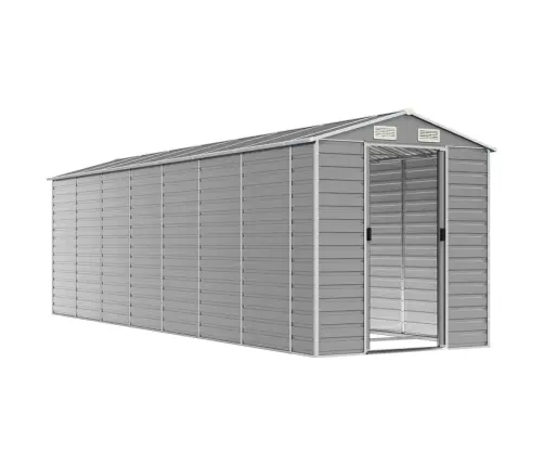 Dārza Šķūnis, Gaiši Pelēks, 191X640X198 Cm, Cinkots Tērauds Vidaxl