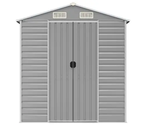 Dārza Šķūnis, Gaiši Pelēks, 191X640X198 Cm, Cinkots Tērauds Vidaxl