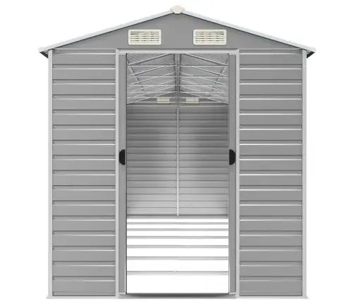 Dārza Šķūnis, Gaiši Pelēks, 191X640X198 Cm, Cinkots Tērauds Vidaxl