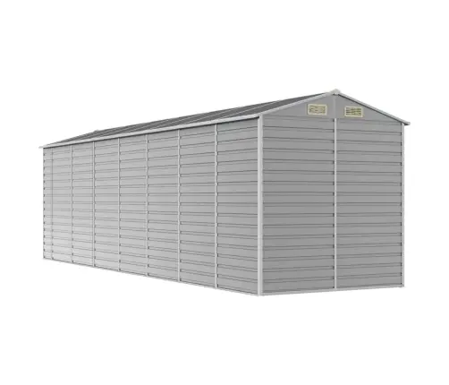 Dārza Šķūnis, Gaiši Pelēks, 191X640X198 Cm, Cinkots Tērauds Vidaxl