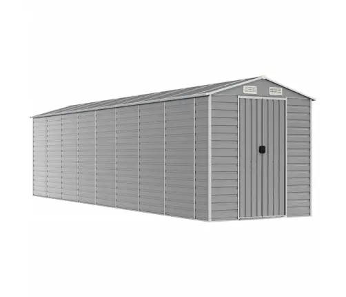 Dārza Šķūnis, Gaiši Pelēks, 191X725X198 Cm, Cinkots Tērauds Vidaxl