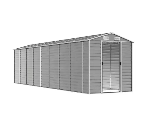 Dārza Šķūnis, Gaiši Pelēks, 191X725X198 Cm, Cinkots Tērauds Vidaxl