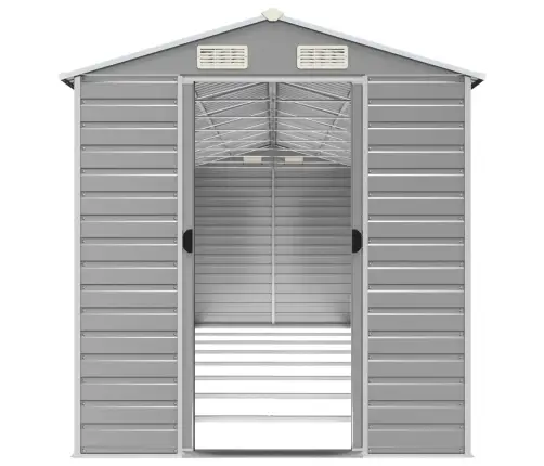 Dārza Šķūnis, Gaiši Pelēks, 191X725X198 Cm, Cinkots Tērauds Vidaxl