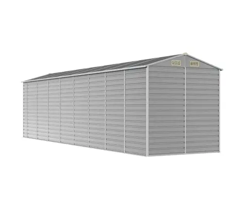 Dārza Šķūnis, Gaiši Pelēks, 191X725X198 Cm, Cinkots Tērauds Vidaxl