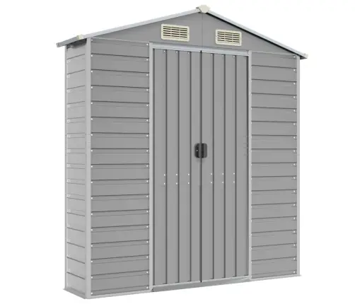 Dārza Šķūnis, Gaiši Pelēks, 191X725X198 Cm, Cinkots Tērauds Vidaxl