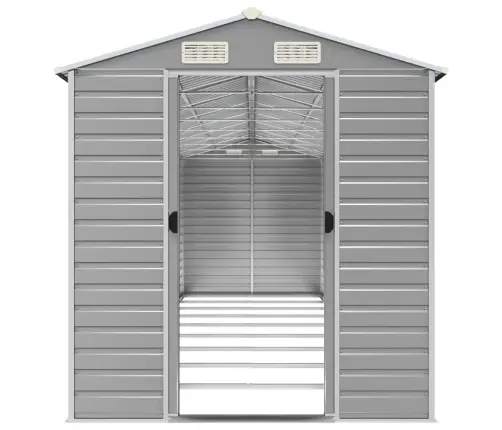 Dārza Šķūnis, Gaiši Pelēks, 191X810X198 Cm, Cinkots Tērauds Vidaxl