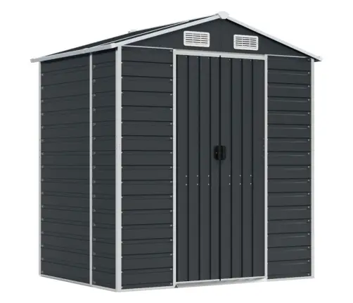 Dārza Šķūnis, Antracītpelēks, 191X130X198 Cm, Cinkots Tērauds Vidaxl