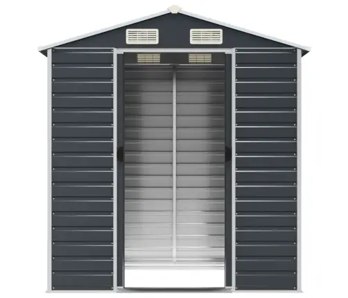 Dārza Šķūnis, Antracītpelēks, 191X130X198 Cm, Cinkots Tērauds Vidaxl