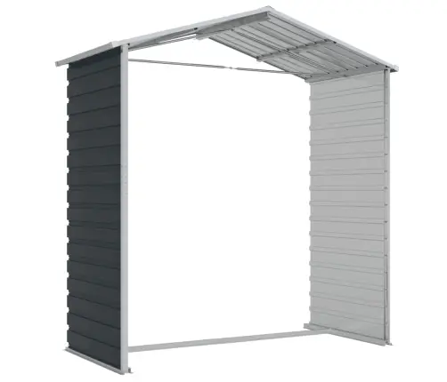 Dārza Šķūnis, Antracītpelēks, 191X130X198 Cm, Cinkots Tērauds Vidaxl