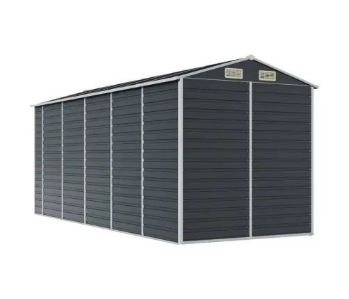 Dārza Šķūnis, Antracītpelēks, 191X470X198 Cm, Cinkots Tērauds Vidaxl