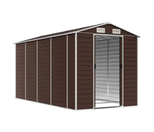 Dārza Šķūnis, Brūns, 191X385X198 Cm, Cinkots Tērauds Vidaxl