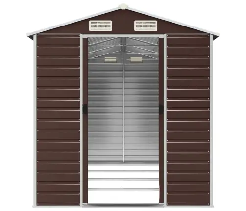 Dārza Šķūnis, Brūns, 191X385X198 Cm, Cinkots Tērauds Vidaxl