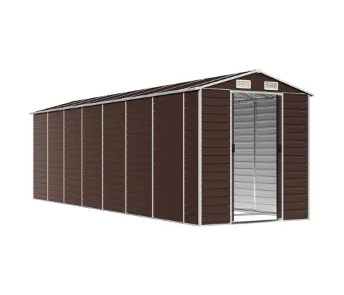 Sodo Sandėliukas, Rudas, 191X640X198 cm Cinkuotas Plienas