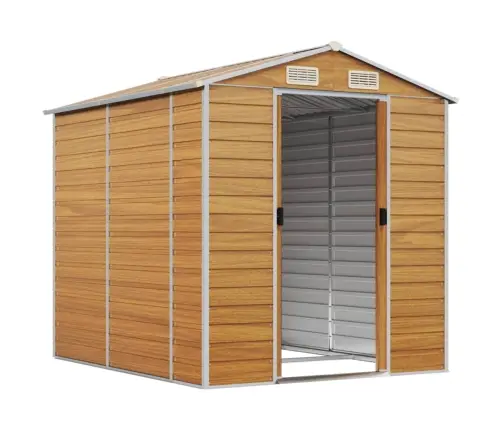 Dārza Šķūnis, Gaiši Brūns, 191X215X198 Cm, Cinkots Tērauds Vidaxl