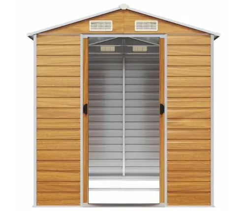 Dārza Šķūnis, Gaiši Brūns, 191X215X198 Cm, Cinkots Tērauds Vidaxl