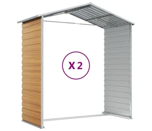 Dārza Šķūnis, Gaiši Brūns, 191X215X198 Cm, Cinkots Tērauds Vidaxl