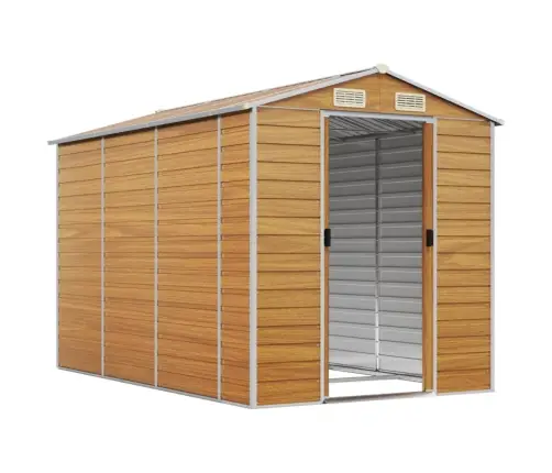 Dārza Šķūnis, Gaiši Brūns, 191X300X198 Cm, Cinkots Tērauds Vidaxl