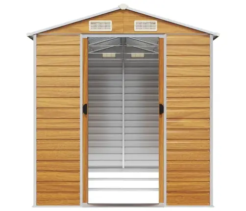 Dārza Šķūnis, Gaiši Brūns, 191X300X198 Cm, Cinkots Tērauds Vidaxl