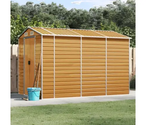 Dārza Šķūnis, Gaiši Brūns, 191X300X198 Cm, Cinkots Tērauds Vidaxl