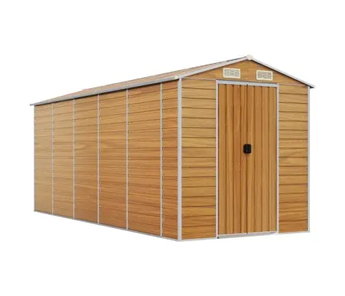 Dārza Šķūnis, Gaiši Brūns, 191X470X198 Cm, Cinkots Tērauds Vidaxl