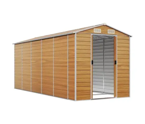 Dārza Šķūnis, Gaiši Brūns, 191X470X198 Cm, Cinkots Tērauds Vidaxl