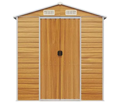 Dārza Šķūnis, Gaiši Brūns, 191X470X198 Cm, Cinkots Tērauds Vidaxl