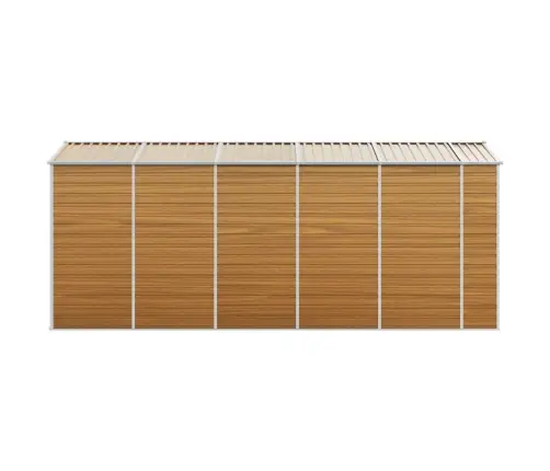 Dārza Šķūnis, Gaiši Brūns, 191X470X198 Cm, Cinkots Tērauds Vidaxl