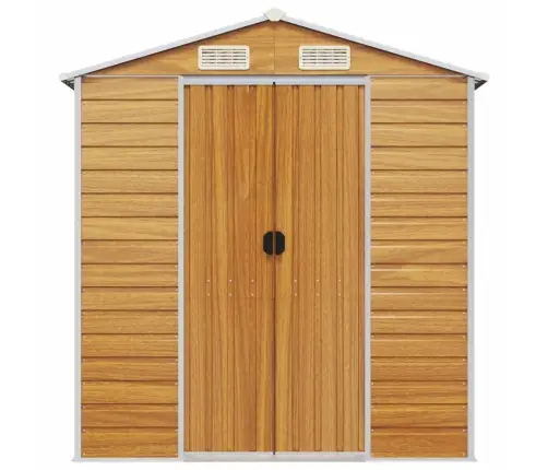 Dārza Šķūnis, Gaiši Brūns, 191X555X198 Cm, Cinkots Tērauds Vidaxl