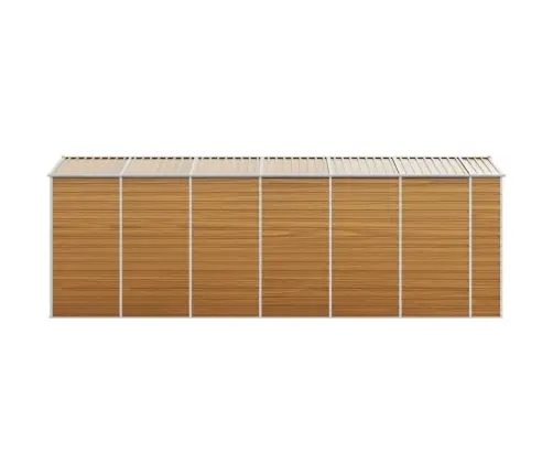 Dārza Šķūnis, Gaiši Brūns, 191X555X198 Cm, Cinkots Tērauds Vidaxl