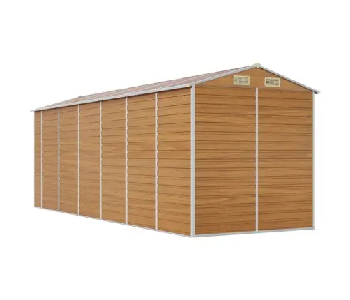 Dārza Šķūnis, Gaiši Brūns, 191X555X198 Cm, Cinkots Tērauds Vidaxl