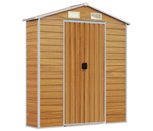 Dārza Šķūnis, Gaiši Brūns, 191X555X198 Cm, Cinkots Tērauds Vidaxl