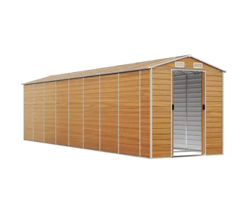 Dārza Šķūnis, Gaiši Brūns, 191X725X198 Cm, Cinkots Tērauds Vidaxl