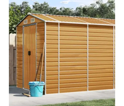 Dārza Šķūnis, Gaiši Brūns, 191X725X198 Cm, Cinkots Tērauds Vidaxl