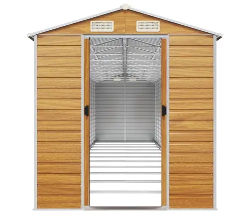 Dārza Šķūnis, Gaiši Brūns, 191X980X198 Cm, Cinkots Tērauds Vidaxl