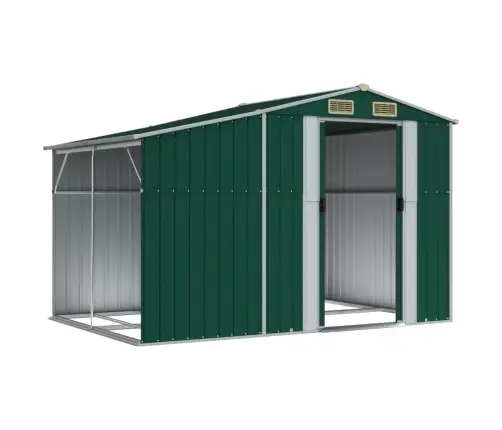 Dārza Šķūnis, Zaļš, 277X192,5X179 Cm, Cinkots Tērauds Vidaxl