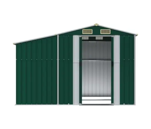 Dārza Šķūnis, Zaļš, 277X192,5X179 Cm, Cinkots Tērauds Vidaxl