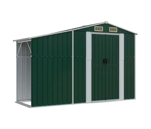 Dārza Šķūnis, Zaļš, 277X192,5X179 Cm, Cinkots Tērauds Vidaxl