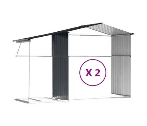 Sodo Pašiūrė, Antracito, 277X279X179cm Galvanizuotas Plienas