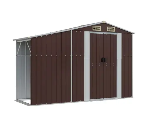 Dārza Šķūnis, Brūns, 277X192,5X179 Cm, Cinkots Tērauds Vidaxl