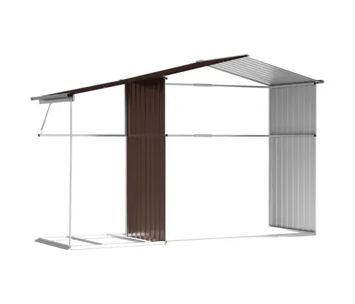 Dārza Šķūnis, Brūns, 277X192,5X179 Cm, Cinkots Tērauds Vidaxl