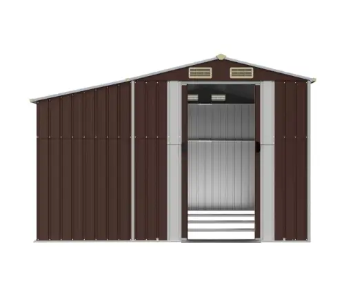 Dārza Šķūnis, Brūns, 277X365,5X179 Cm, Cinkots Tērauds Vidaxl