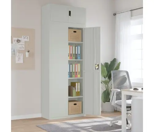 Dokumentu Skapis, Gaiši Pelēks, 90X40X240 Cm, Tērauds Vidaxl